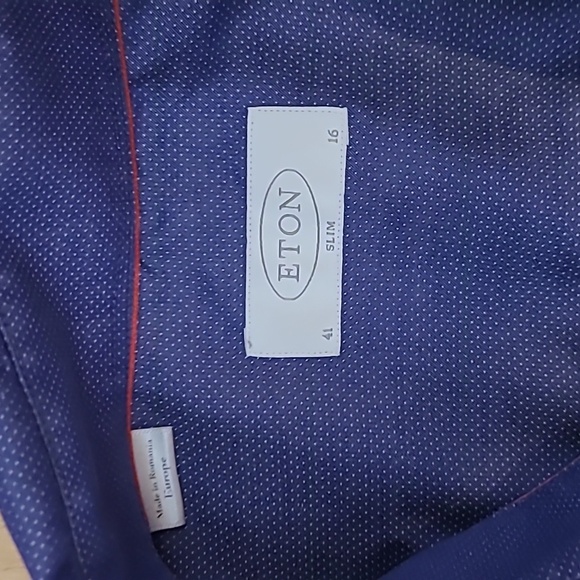 Men's size medium Eton blue dress shirt - Picture 2 of 6